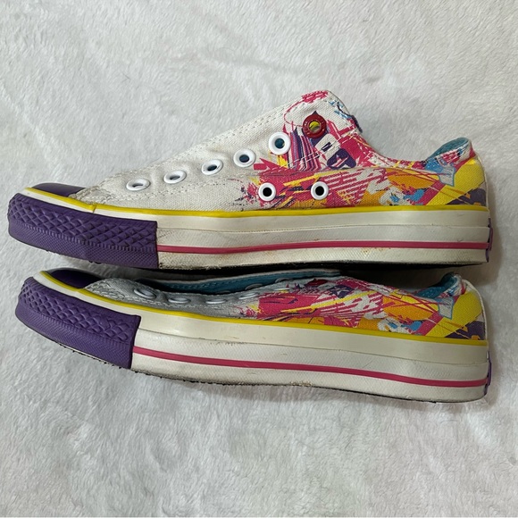 Converse All Stars Shoes - Converse RED edition; Colorful Low-Top Canvas Sneakers Purple Toe